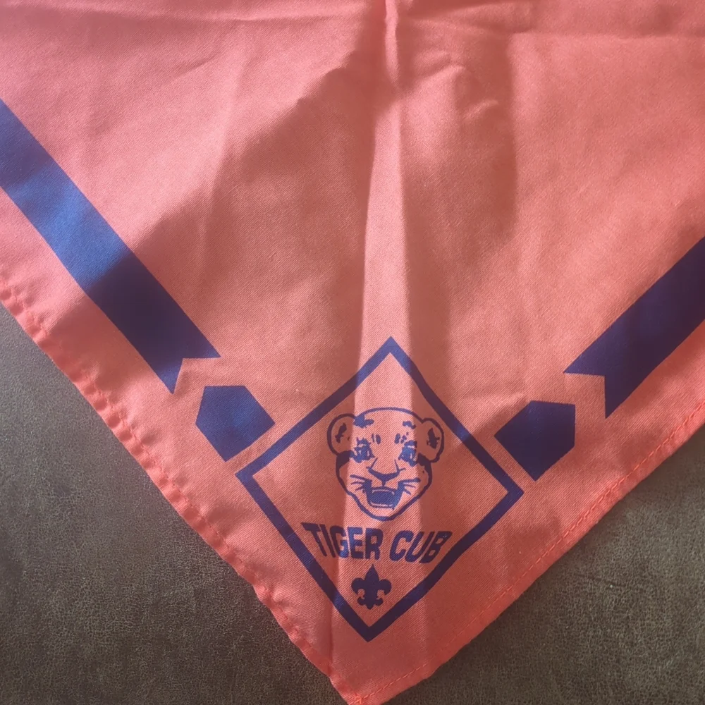 Kids Orange Triangle Bandana Scarf with Navy Graphic